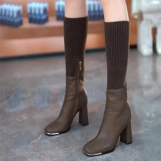 Élégantia - Knitted Heeled Boots