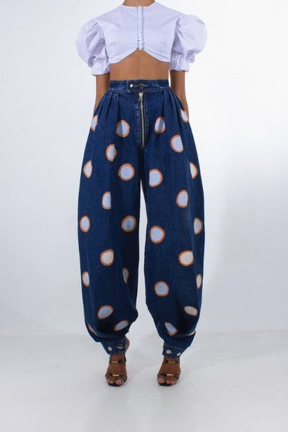 Élancia – Pantalon Denim Taille Haute Élégant