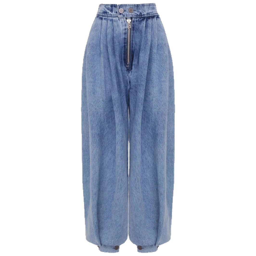 Élancia – Pantalon Denim Taille Haute Élégant